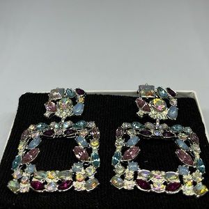 Large jeweled diamond earrings